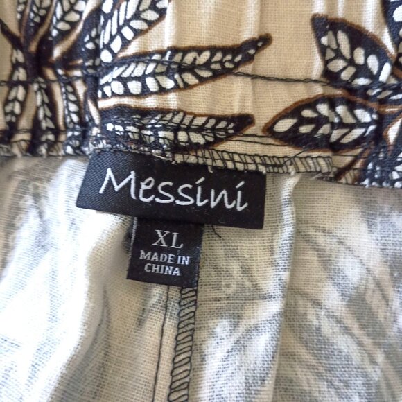 Messini Floral Wide Leg Linen Blend Pants XL w/ Matching Braided Belt NWT - Picture 5 of 7